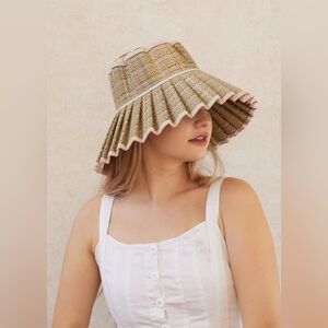 New Free People x Lorna Murray Saint Barthes Natural Capri Maxi Sun Hat Cap L